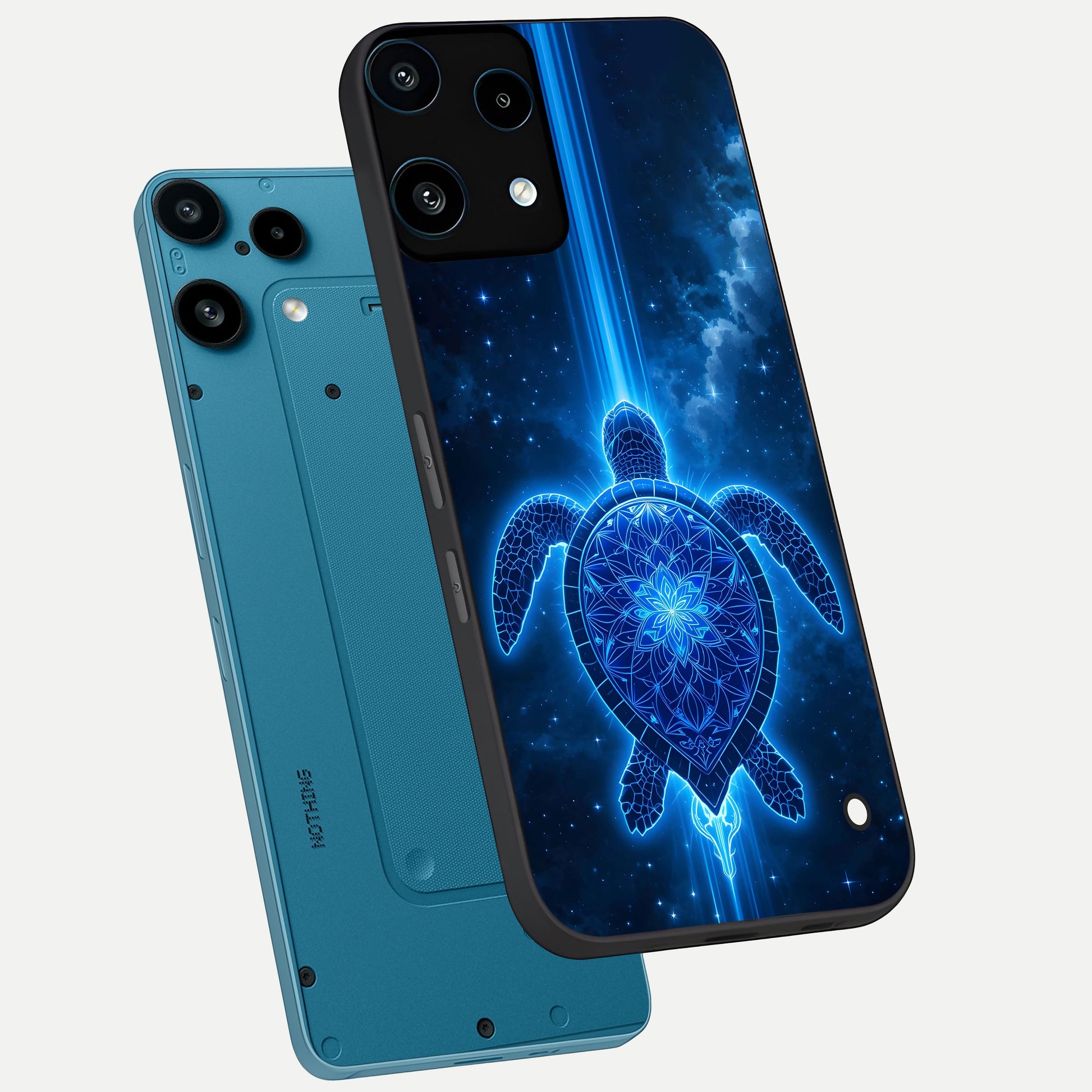  Blue Galaxy Turtle phone case For Nothing Phone 3A Lite showing premium glass back cover with detailed artwork