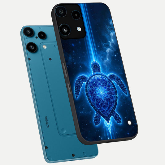  Blue Galaxy Turtle phone case For Nothing Phone 3A Lite showing premium glass back cover with detailed artwork