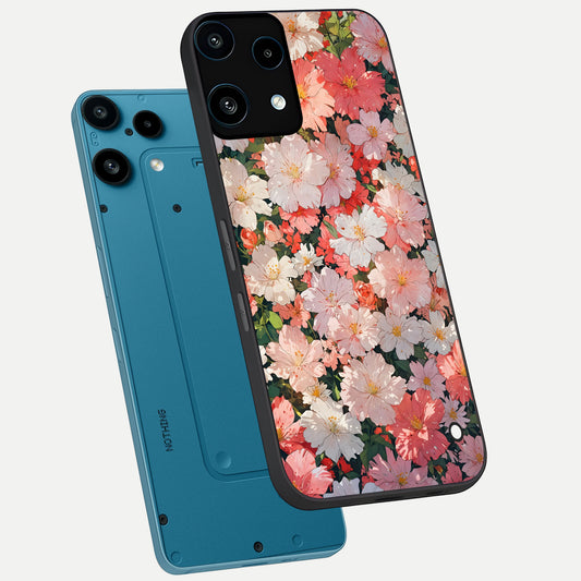  Blush Bloom Field phone case For Nothing Phone 3A Lite showing premium glass back cover with detailed artwork