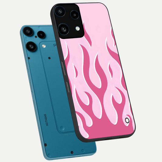  Blush Flame Energy phone case For Nothing Phone 3A Lite showing premium glass back cover with detailed artwork