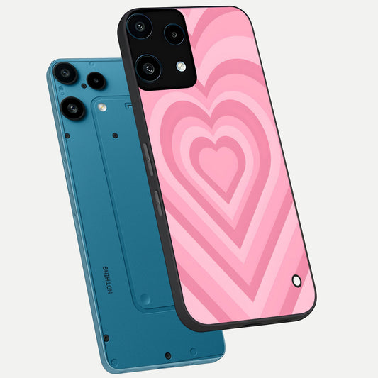  Blush Heart Waves phone case For Nothing Phone 3A Lite showing premium glass back cover with detailed artwork
