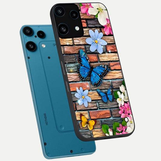  Brick Bloom Flight phone case For Nothing Phone 3A Lite showing premium glass back cover with detailed artwork