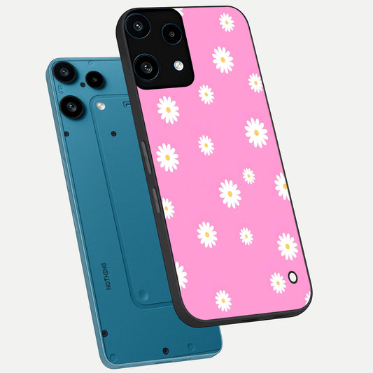  Bubblegum Daisy Pop phone case For Nothing Phone 3A Lite showing premium glass back cover with detailed artwork