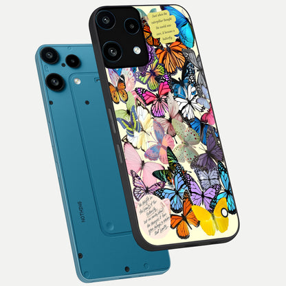  Butterflies Petal Dream phone case For Nothing Phone 3A Lite showing premium glass back cover with detailed artwork