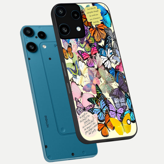  Butterflies Petal Dream phone case For Nothing Phone 3A Lite showing premium glass back cover with detailed artwork