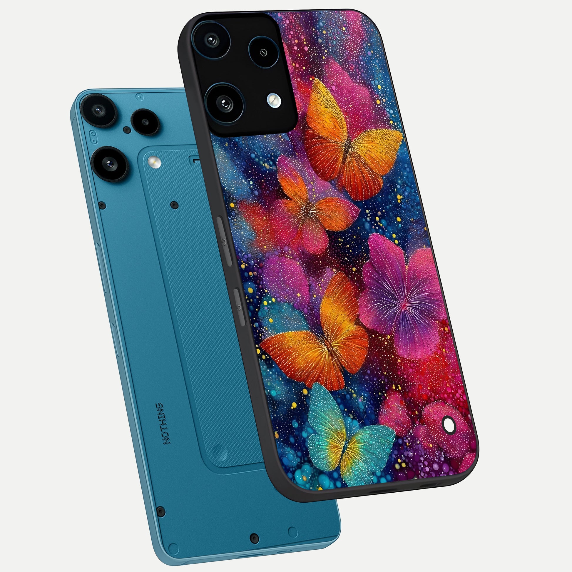  Butterfly Dream Mist phone case For Nothing Phone 3A Lite showing premium glass back cover with detailed artwork