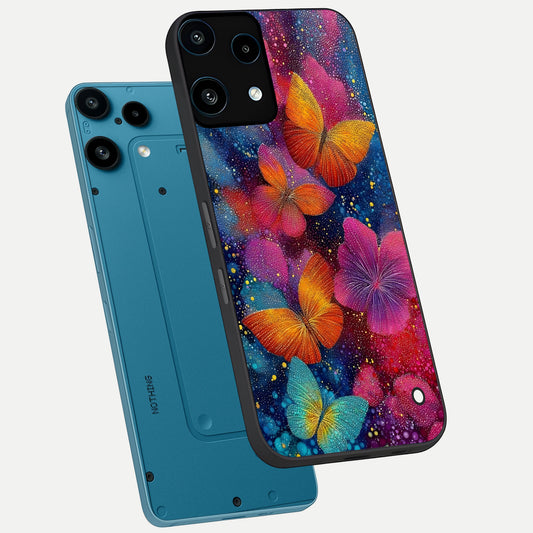  Butterfly Dream Mist phone case For Nothing Phone 3A Lite showing premium glass back cover with detailed artwork