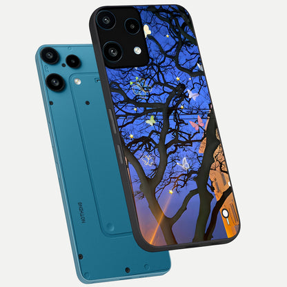  Butterfly Night Magic phone case For Nothing Phone 3A Lite showing premium glass back cover with detailed artwork