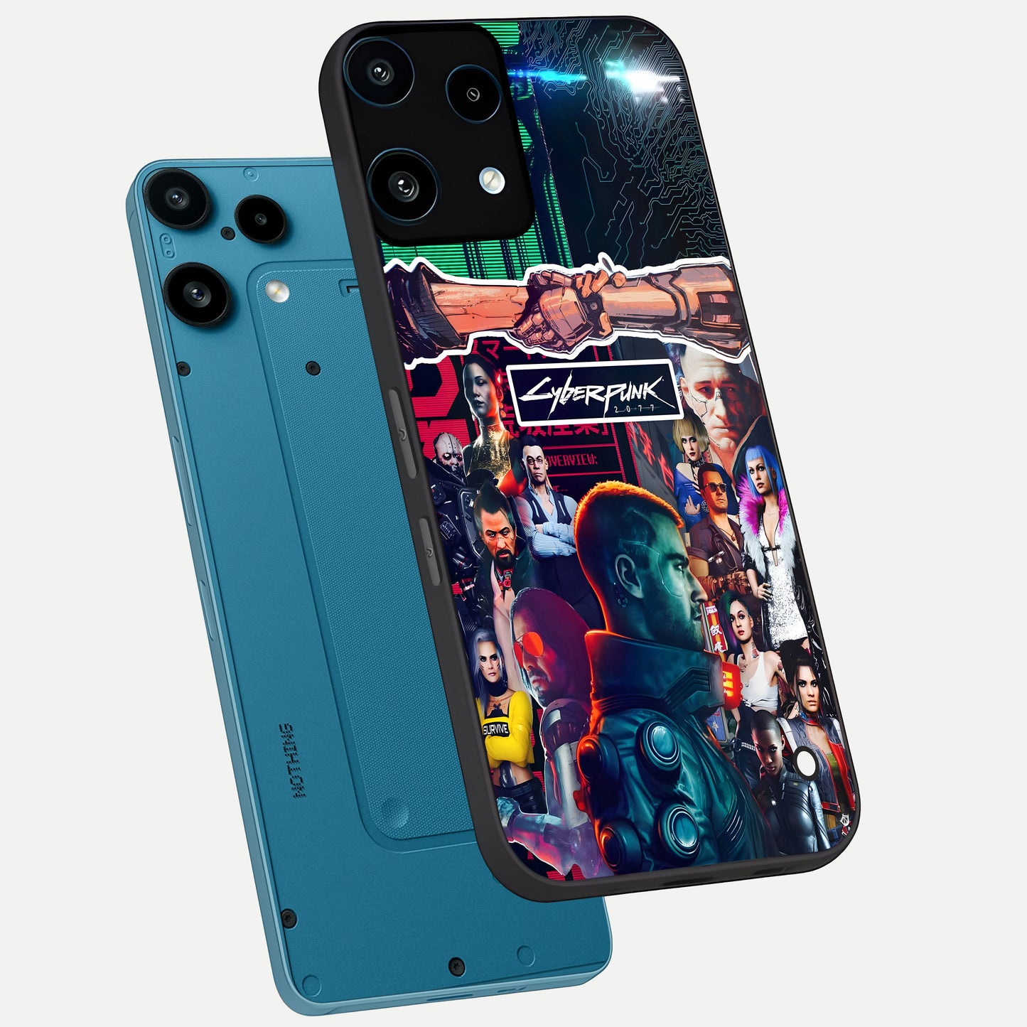  CYBERPUNK Legacy phone case For Nothing Phone 3A Lite showing premium glass back cover with detailed artwork