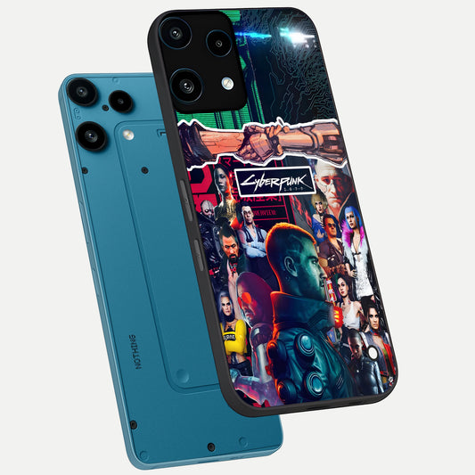  CYBERPUNK Legacy phone case For Nothing Phone 3A Lite showing premium glass back cover with detailed artwork