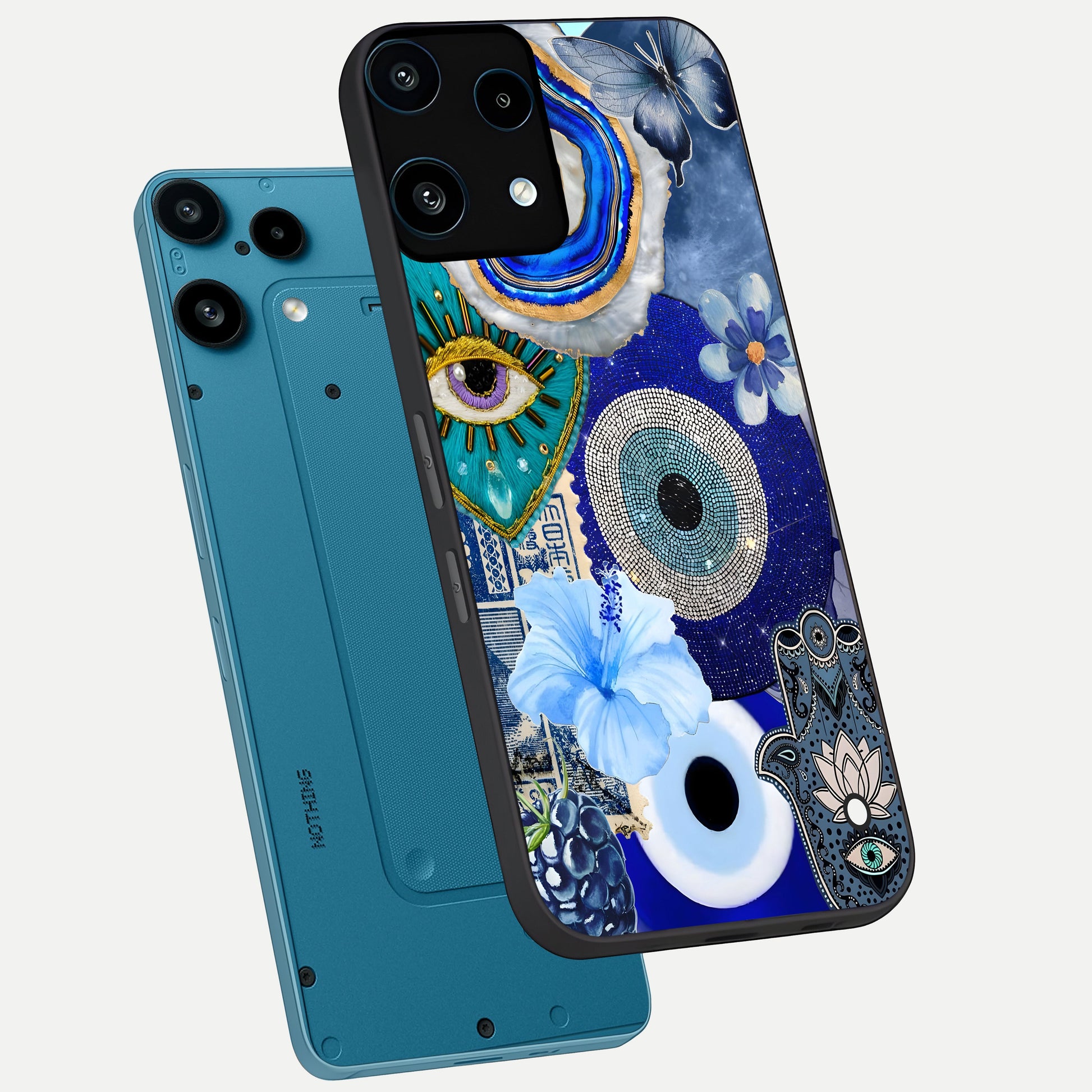  Celestial Blue Vision phone case For Nothing Phone 3A Lite showing premium glass back cover with detailed artwork