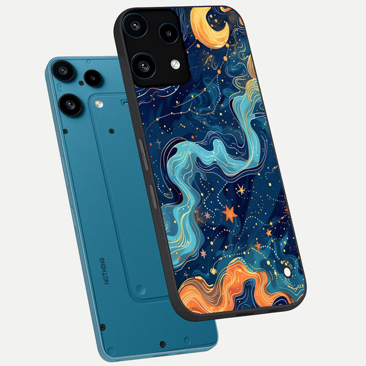  Celestial Dream Flow phone case For Nothing Phone 3A Lite showing premium glass back cover with detailed artwork