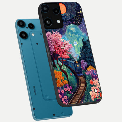  Celestial Train Journey phone case For Nothing Phone 3A Lite showing premium glass back cover with detailed artwork