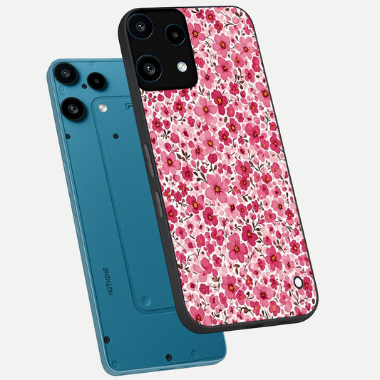  Cherry Blossom Charm phone case For Nothing Phone 3A Lite showing premium glass back cover with detailed artwork