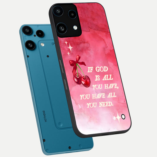  Cherry Quote phone case For Nothing Phone 3A Lite showing premium glass back cover with detailed artwork