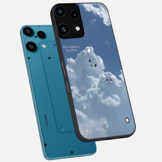  Cloud Bunny Dreams phone case For Nothing Phone 3A Lite showing premium glass back cover with detailed artwork