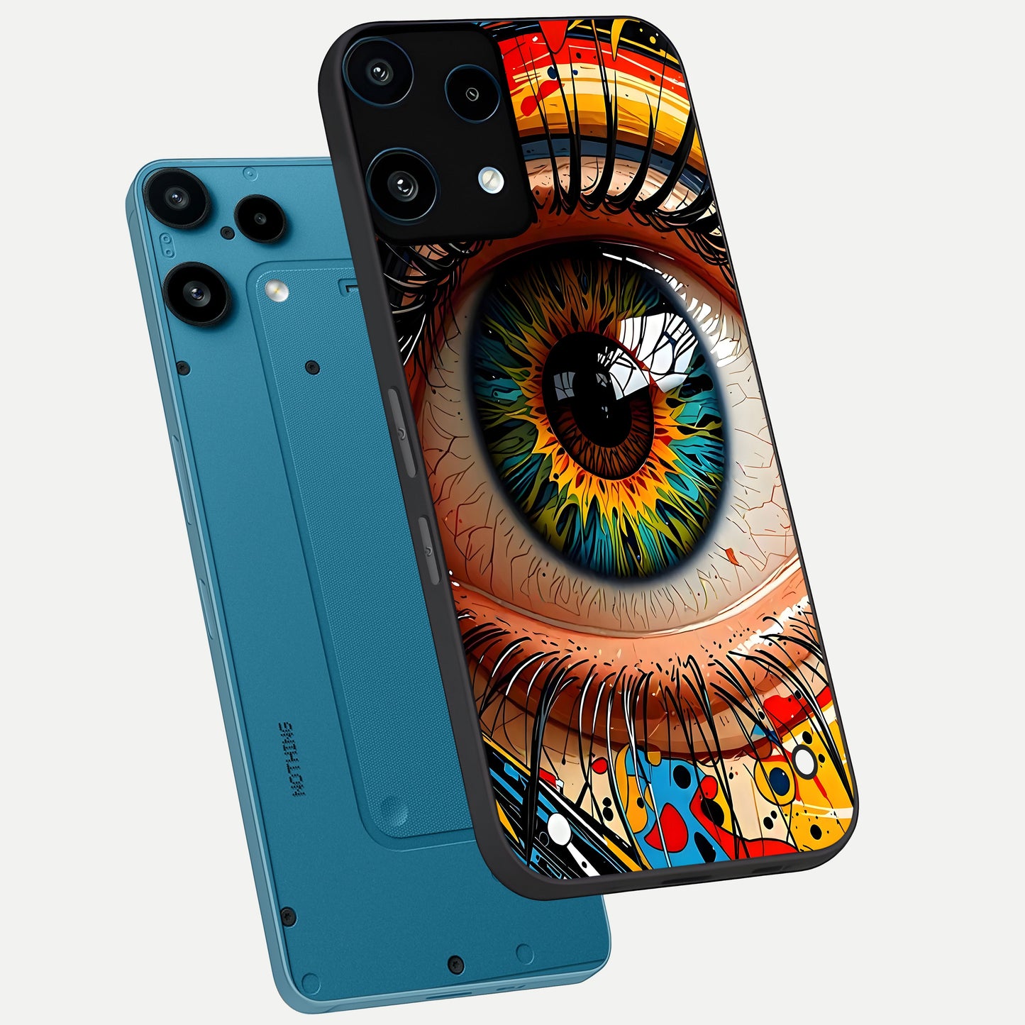  Colorful Eye phone case For Nothing Phone 3A Lite showing premium glass back cover with detailed artwork