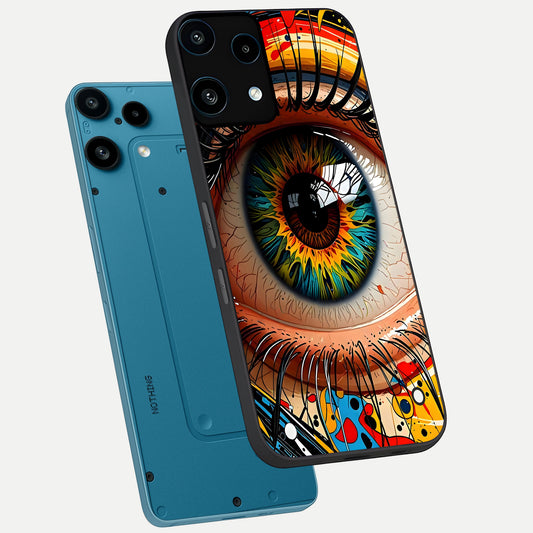  Colorful Eye phone case For Nothing Phone 3A Lite showing premium glass back cover with detailed artwork