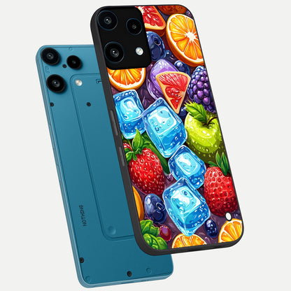  Colorful Fruits with Ice phone case For Nothing Phone 3A Lite showing premium glass back cover with detailed artwork