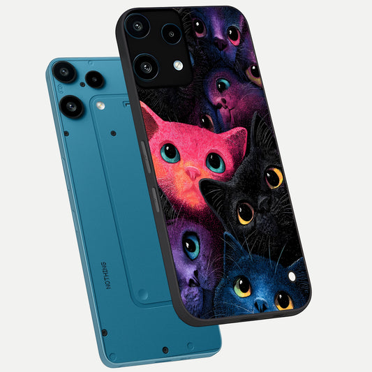  Cosmic Cats Dreams phone case For Nothing Phone 3A Lite showing premium glass back cover with detailed artwork