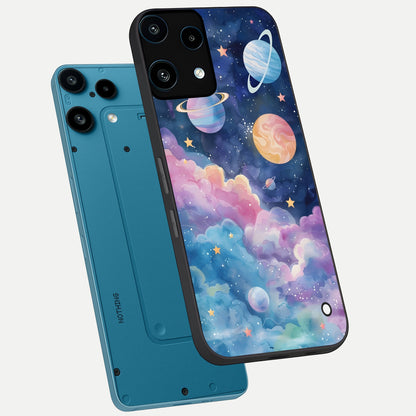  Cosmic Planet Dreams phone case For Nothing Phone 3A Lite showing premium glass back cover with detailed artwork