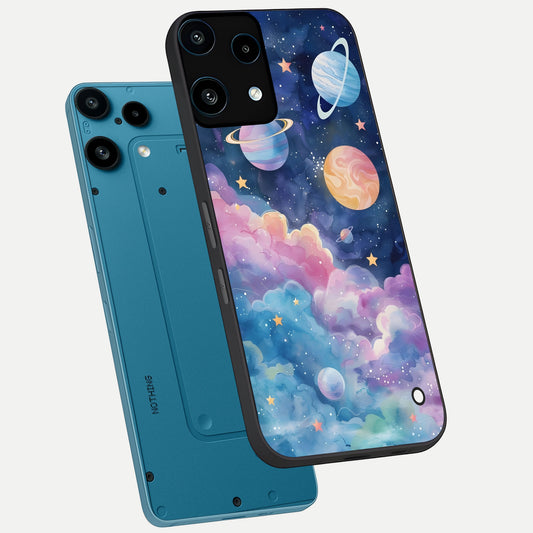  Cosmic Planet Dreams phone case For Nothing Phone 3A Lite showing premium glass back cover with detailed artwork