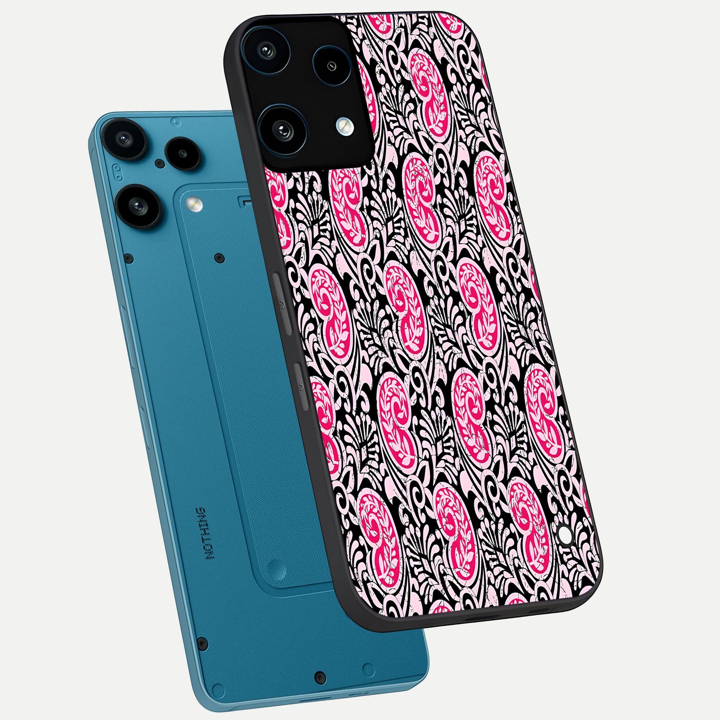  Crimson Paisley Charm phone case For Nothing Phone 3A Lite showing premium glass back cover with detailed artwork