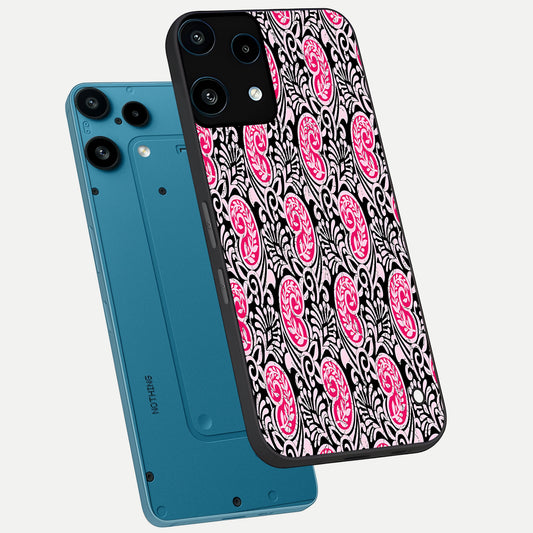  Crimson Paisley Charm phone case For Nothing Phone 3A Lite showing premium glass back cover with detailed artwork