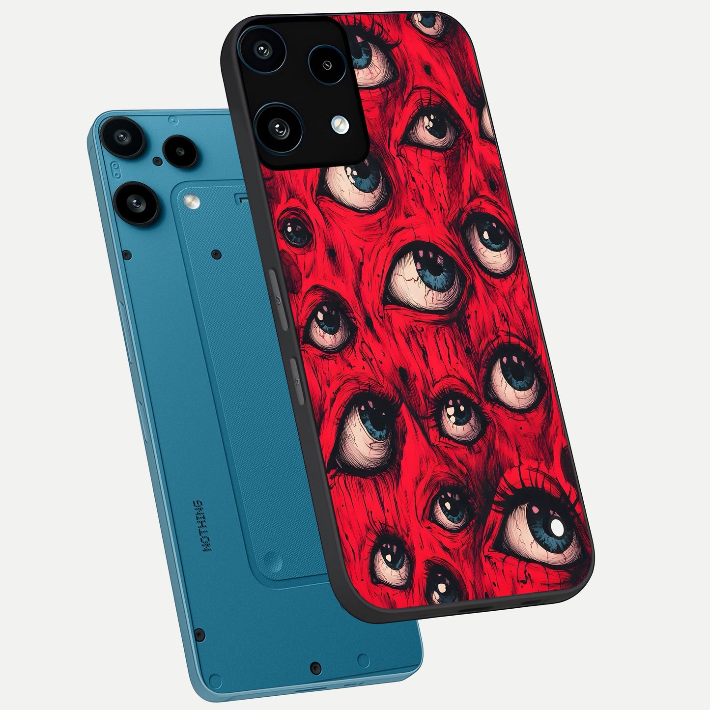  Crimson Watch Eyes phone case For Nothing Phone 3A Lite showing premium glass back cover with detailed artwork