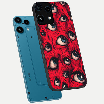  Crimson Watch Eyes phone case For Nothing Phone 3A Lite showing premium glass back cover with detailed artwork