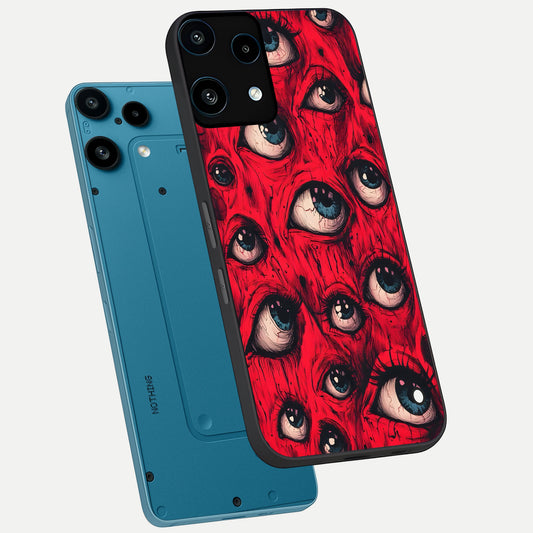  Crimson Watch Eyes phone case For Nothing Phone 3A Lite showing premium glass back cover with detailed artwork