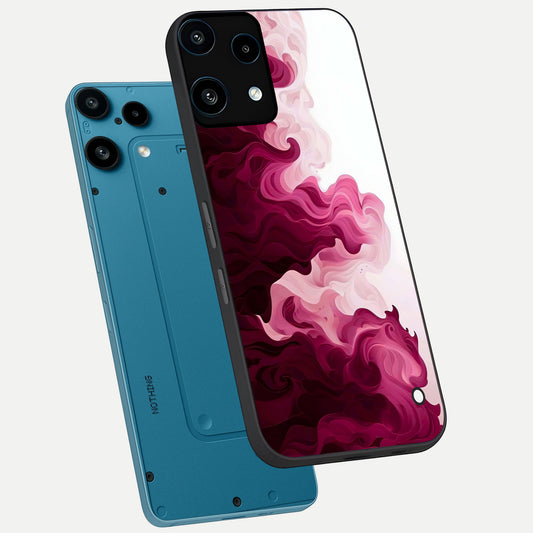  Crimson Wave Flow phone case For Nothing Phone 3A Lite showing premium glass back cover with detailed artwork
