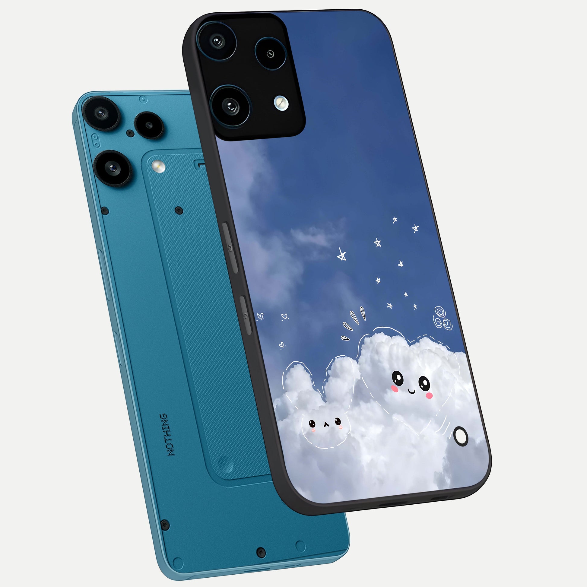  Cute Blossom Cloud phone case For Nothing Phone 3A Lite showing premium glass back cover with detailed artwork