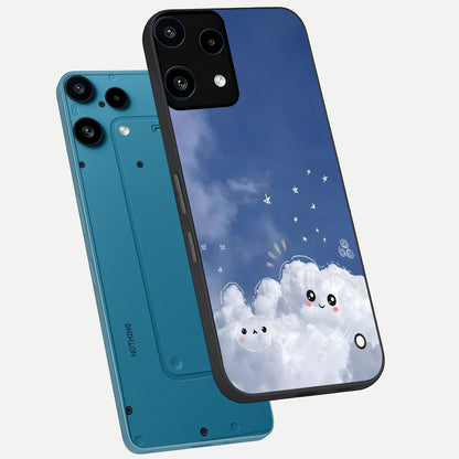  Cute Blossom Cloud phone case For Nothing Phone 3A Lite showing premium glass back cover with detailed artwork