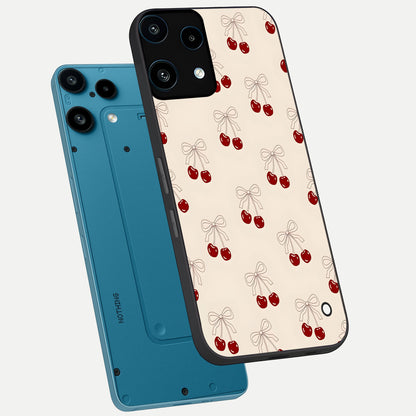  Cute Cherry Pattern phone case For Nothing Phone 3A Lite showing premium glass back cover with detailed artwork