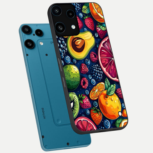  Cute Fruits Art phone case For Nothing Phone 3A Lite showing premium glass back cover with detailed artwork