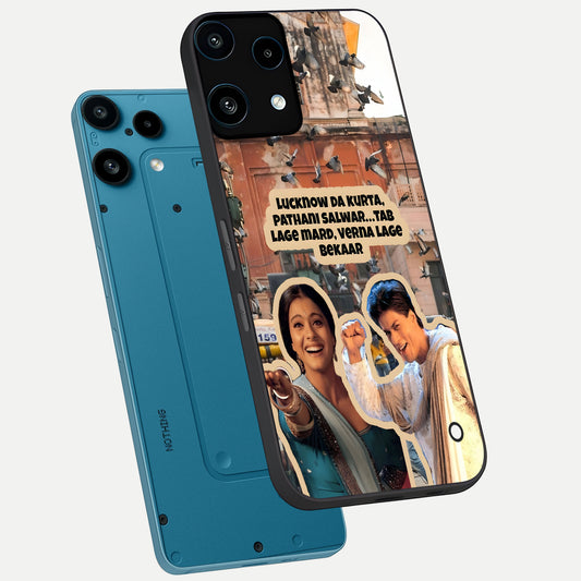  Desi Retro Vibes phone case For Nothing Phone 3A Lite showing premium glass back cover with detailed artwork