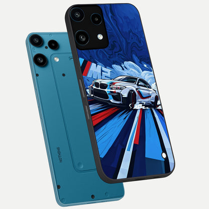  Drift Power Rush phone case For Nothing Phone 3A Lite showing premium glass back cover with detailed artwork