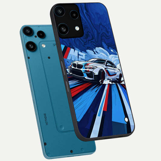  Drift Power Rush phone case For Nothing Phone 3A Lite showing premium glass back cover with detailed artwork