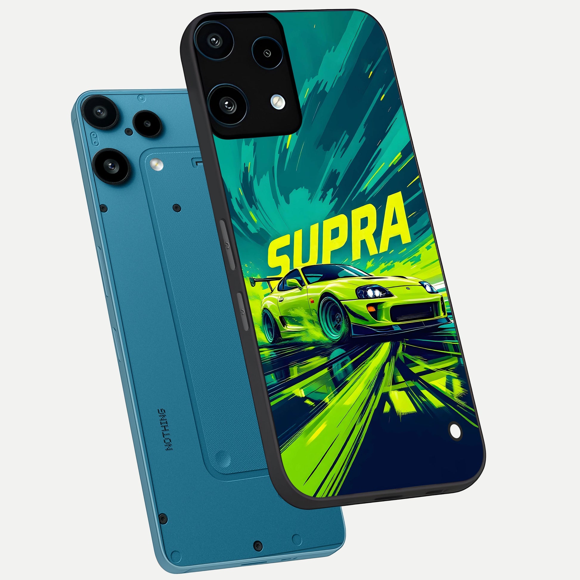  Electric Supra Thunder phone case For Nothing Phone 3A Lite showing premium glass back cover with detailed artwork