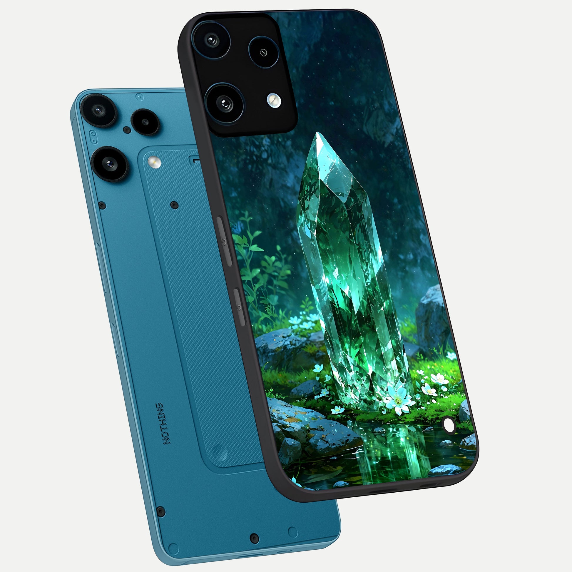  Emerald Light Crystal phone case For Nothing Phone 3A Lite showing premium glass back cover with detailed artwork