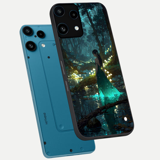  Enchanted Forest Glow phone case For Nothing Phone 3A Lite showing premium glass back cover with detailed artwork