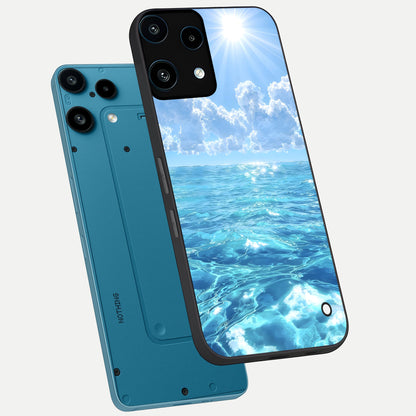  Endless Ocean Horizon phone case For Nothing Phone 3A Lite showing premium glass back cover with detailed artwork