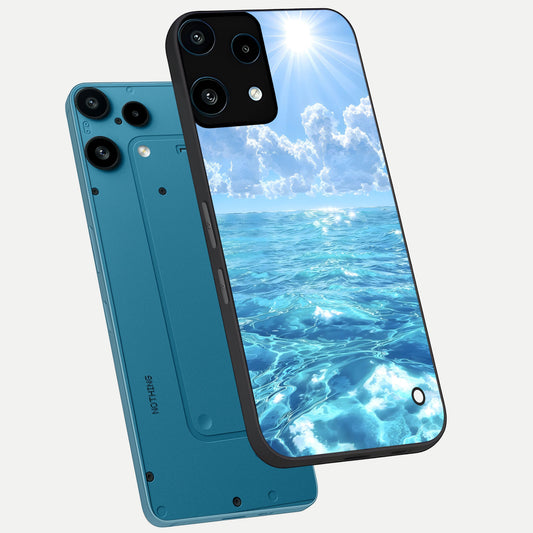  Endless Ocean Horizon phone case For Nothing Phone 3A Lite showing premium glass back cover with detailed artwork