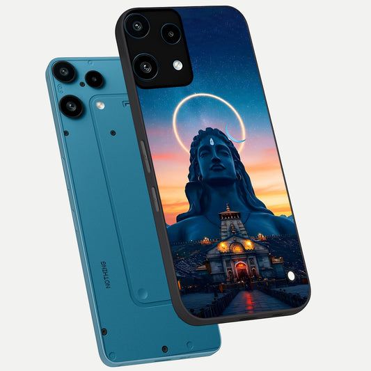  Eternal Shiva Aura phone case For Nothing Phone 3A Lite showing premium glass back cover with detailed artwork