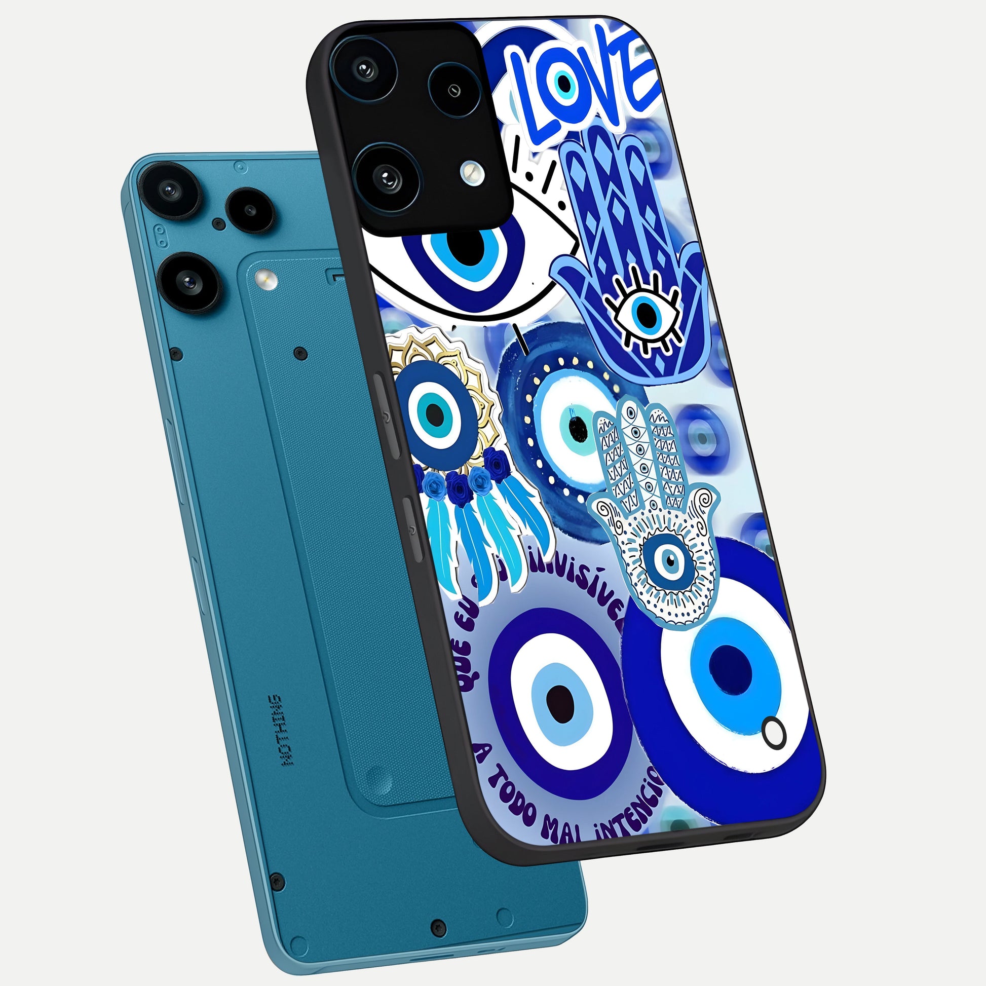  Evil Eyes Dream phone case For Nothing Phone 3A Lite showing premium glass back cover with detailed artwork