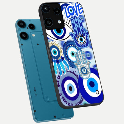  Evil Eyes Dream phone case For Nothing Phone 3A Lite showing premium glass back cover with detailed artwork