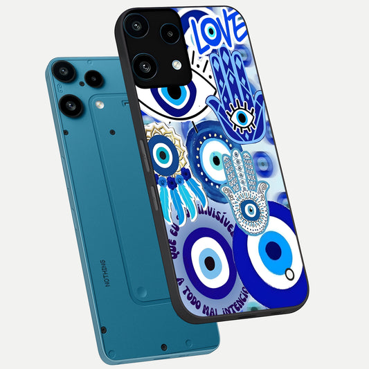  Evil Eyes Dream phone case For Nothing Phone 3A Lite showing premium glass back cover with detailed artwork