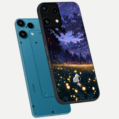  Firefly Meadow Magic phone case For Nothing Phone 3A Lite showing premium glass back cover with detailed artwork