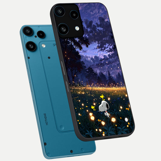  Firefly Meadow Magic phone case For Nothing Phone 3A Lite showing premium glass back cover with detailed artwork